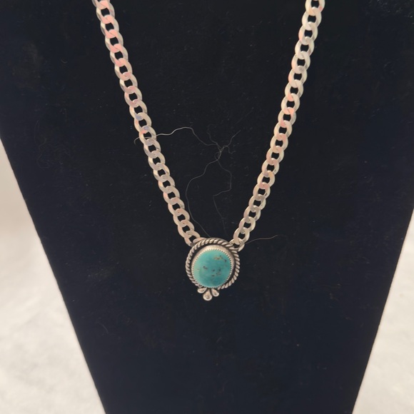 Hespera Jewelry - New Sterling Silver Turquoise Pendant Necklace